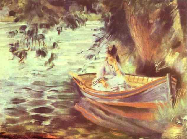 Woman in a Boat - 雷諾瓦
