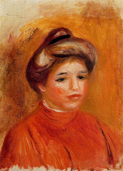 Woman`s Head, c.1905 - 雷諾瓦