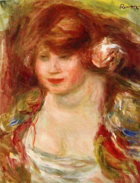 Woman Wearing a Rose Andree, 1919 - Auguste Renoir