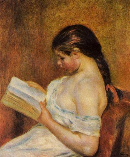 Young Girl Reading, c.1891 - 1895 - Пьер Огюст Ренуар