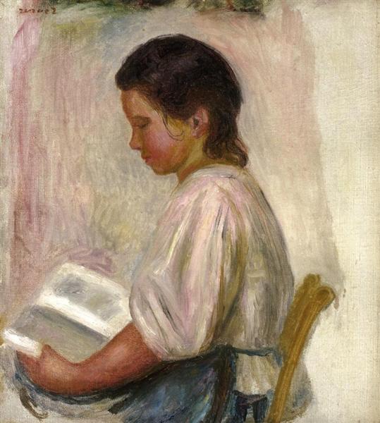 Young Girl Reading, 1904 - 雷諾瓦
