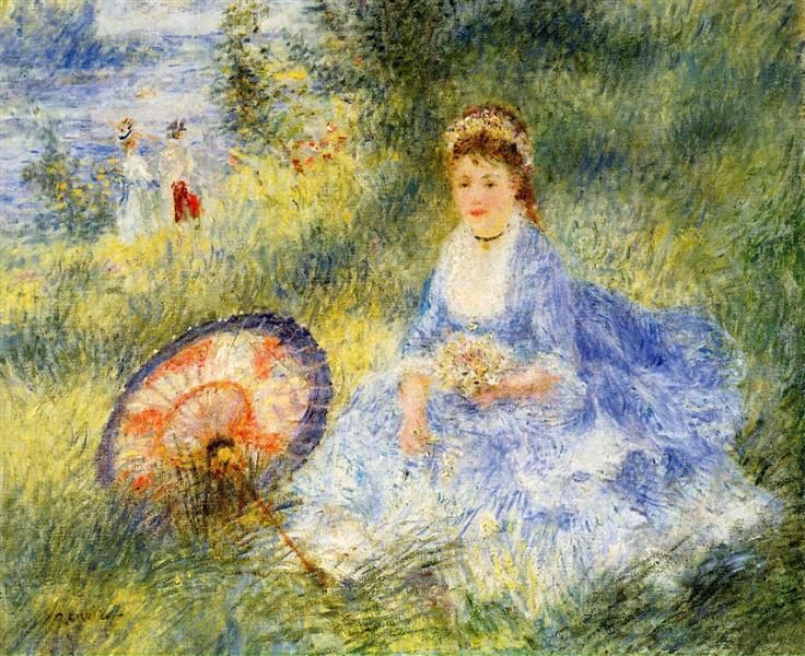 Young Woman with a Japanese Umbrella, 1876 - Pierre-Auguste Renoir