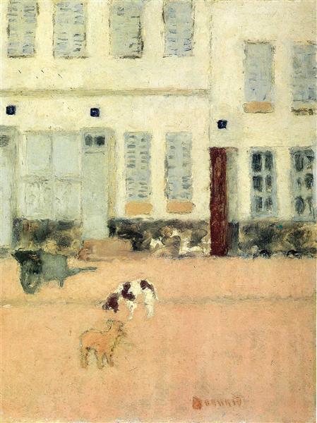 Street in Eragny-sur-Oise or Dogs in Eragny, 1893 - Pierre Bonnard