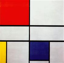 Композиция С (№3) с красным, желтым и синим - Пит Мондриан