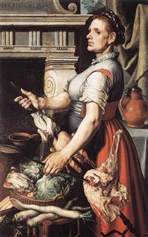 Cook in front of the Stove - Pieter Aertsen