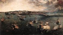 Bataille navale dans le golfe de Naples - Pieter Brueghel l'Ancien