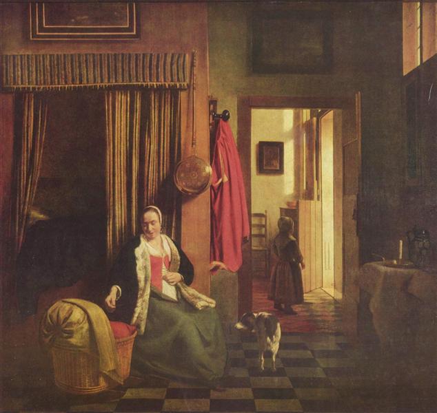 Mother at the cradle, c.1662 - Пітер де Хох