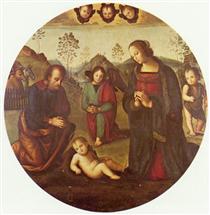 Birth of Christ, Tondo - Pietro Perugino