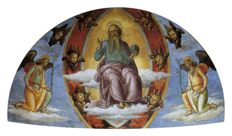 Lord in Glory with Angels. Annunciation, 1503 - П'єтро Перуджино