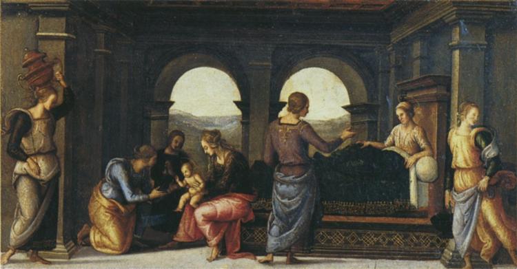 Pala di Fano (Nativity of Mary), 1497 - Pietro Perugino