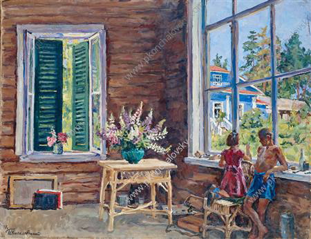 Children in the studio, 1947 - Pjotr Petrowitsch Kontschalowski