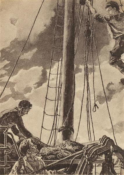 On the deck of the trawler - Pyotr Konchalovsky