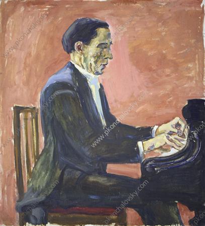 Portrait of French pianist Alfred Cortot, 1936 - Петро Кончаловський
