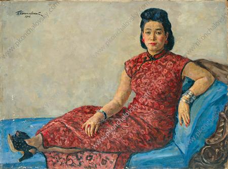 Portrait of Hu Ji-Pang, 1945 - Pjotr Petrowitsch Kontschalowski