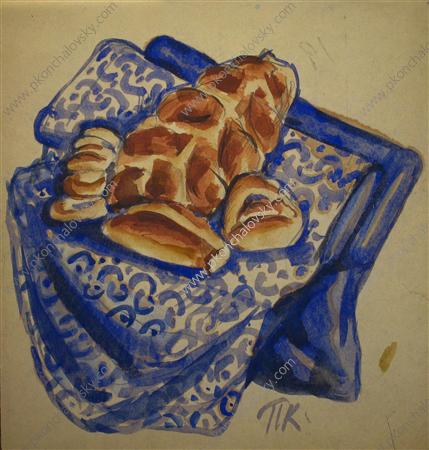 Sketch of still life with bread, 1911 - Piotr Kontchalovski