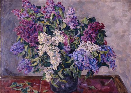 Still Life. Lilacs in the bucket., 1943 - Pyotr Konchalovsky