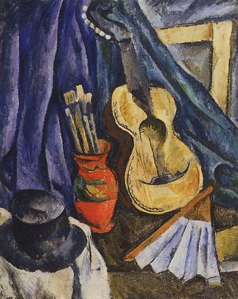 Still Life. The guitar., 1917 - Pyotr Konchalovsky