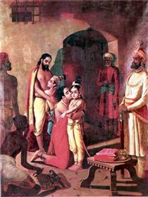 Krishna meets parents - Raja Ravi Varma