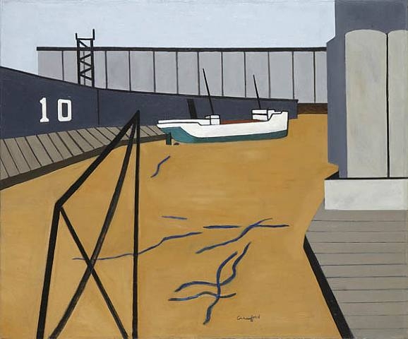 Boat and Grain Elevators, 1942 - Ральстон Кроуфорд