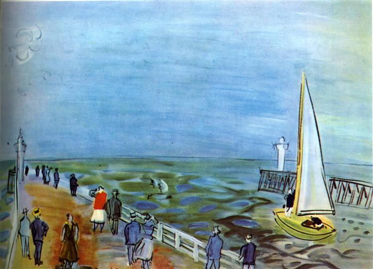 The sea in Deauville, 1935 - Рауль Дюфі