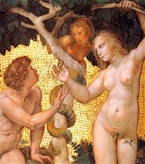 Adam and Eve, from the 'Stanza della Segnatura'  (detail) - Raphael