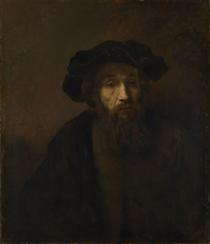 A Bearded Man in a Cap - Rembrandt