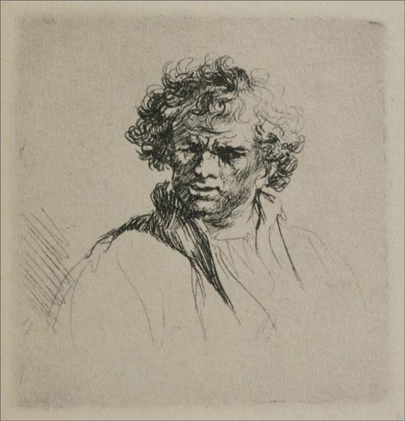 A Man with Curly Hair, 1635 - Rembrandt 