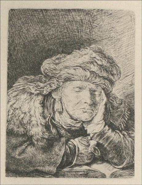 An Old Woman, Sleeping, 1635 - Rembrandt van Rijn