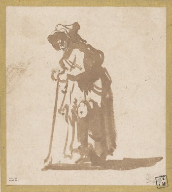 Beggar Woman Leaning on a Stick, 1628 - 1630 - Рембрандт