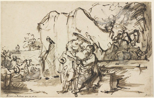 Eliezer and Rebecca at the Well, 1640 - Rembrandt van Rijn