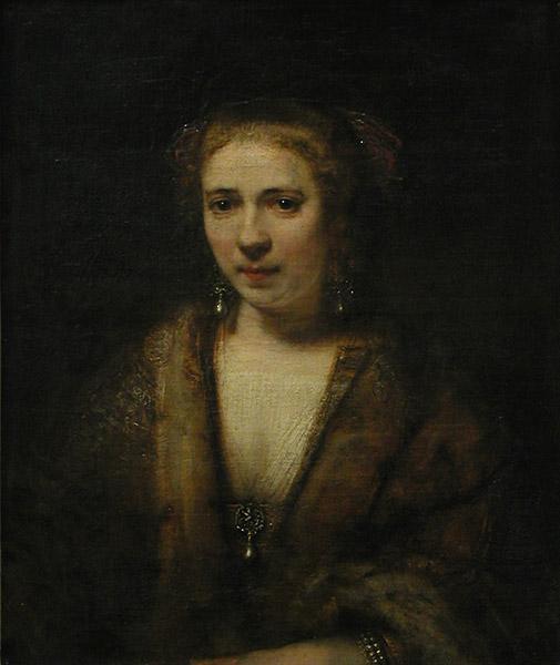Hendrickje Stoffels in velvet beret, c.1654 - Rembrandt van Rijn