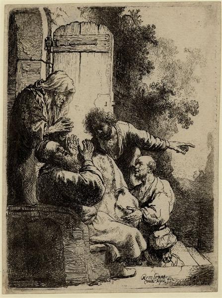 Joseph`s coat brought to Jacob, 1633 - Рембрандт