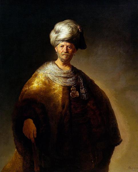 Man in Oriental Costume ("The Noble Slav" or "Man in a Turban"), 1632 - Rembrandt