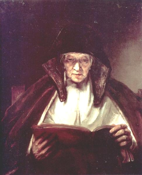 Стара жінка читає, 1655 - Рембрандт
