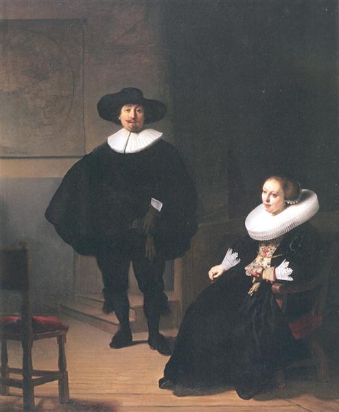 Une dame et un gentleman en noir, 1633 - Rembrandt