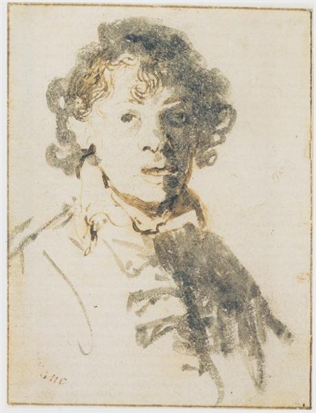 Self-portrait, Open Mouthed, c.1629 - 林布蘭