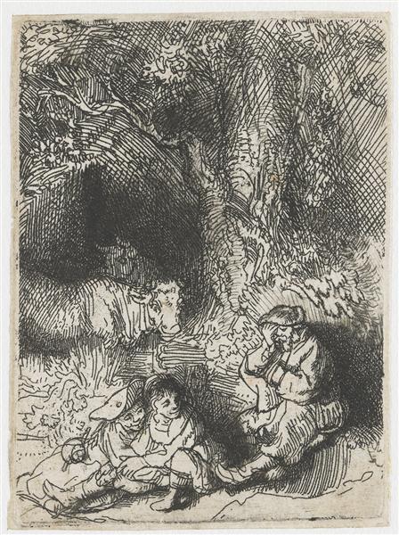 The sleeping herdsman, 1644 - Rembrandt van Rijn