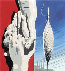 Project of poster "The center of textile workers in Belgium" - René Magritte