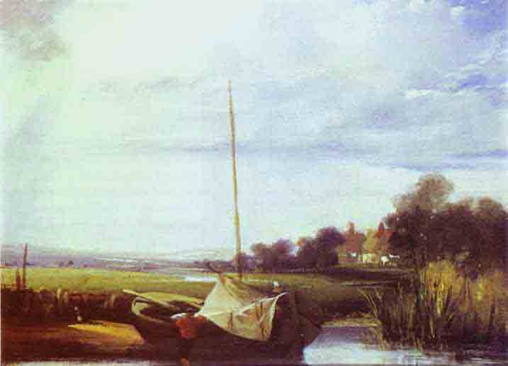 River Scene in France, c.1825 - Ричард Паркс Бонингтон
