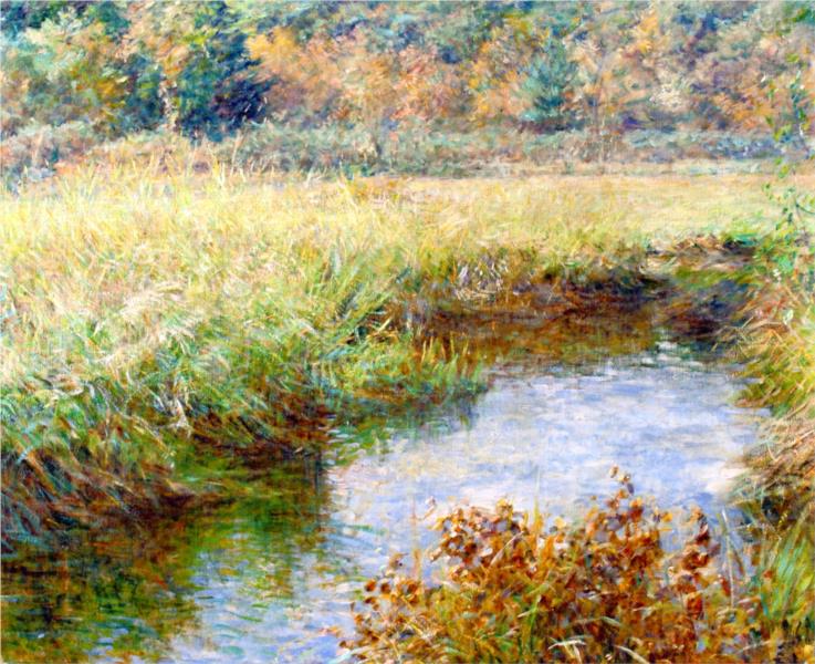 Meadow with Brook, Medfield, Massachusetts, 1909 - Роберт Лівайс Рід