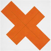 X Within X Orange - Robert Mangold