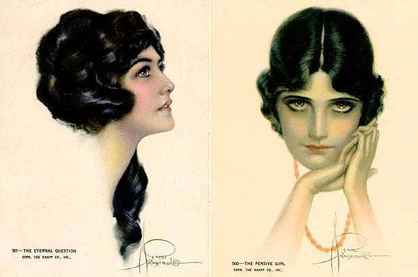The Eternal Question and The Pensive Girl - Rolf Armstrong