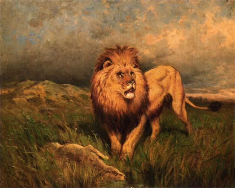 Lion and Prey (also known as The Kill), 1847 - Роза Бонер