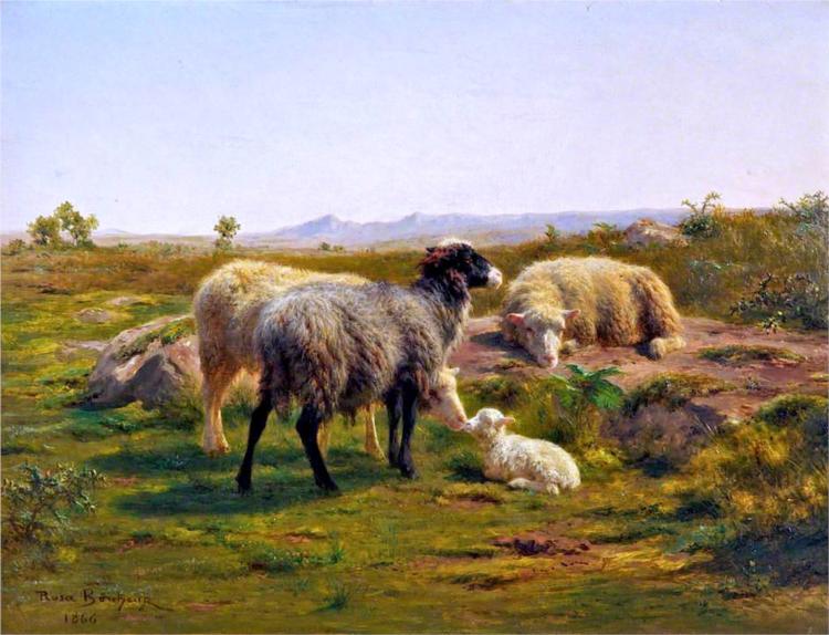 Sheep and a Lamb, 1886 - Роза Бонёр