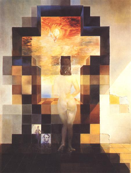 Gala Contemplating the Mediterranean Sea Which at Eighteen Metres Becomes the Portrait of Abraham Lincoln, 1976 - Salvador Dali