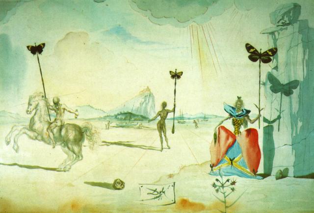 Landscape with Cavalier and Gala, 1951 - Сальвадор Дали