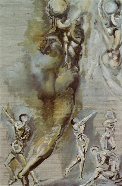 Untitled - Nude Figures after Michelangelo, 1982 - Salvador Dali