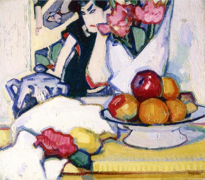 Flowers and Fruit, 1915 - Samuel Peploe