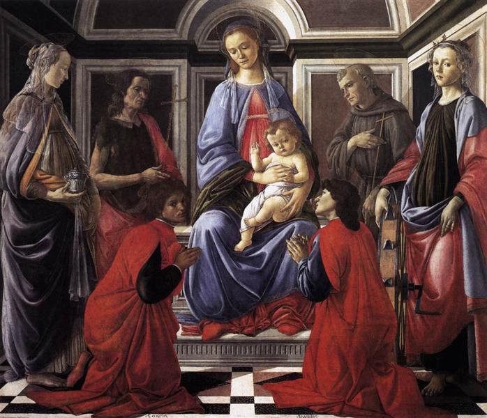 Madonna and Child with Six Saints, c.1470 - Sandro Botticelli