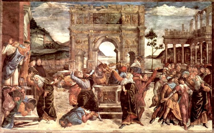 Scene from the Life of Moses, 1481 - 1482 - Sandro Botticelli